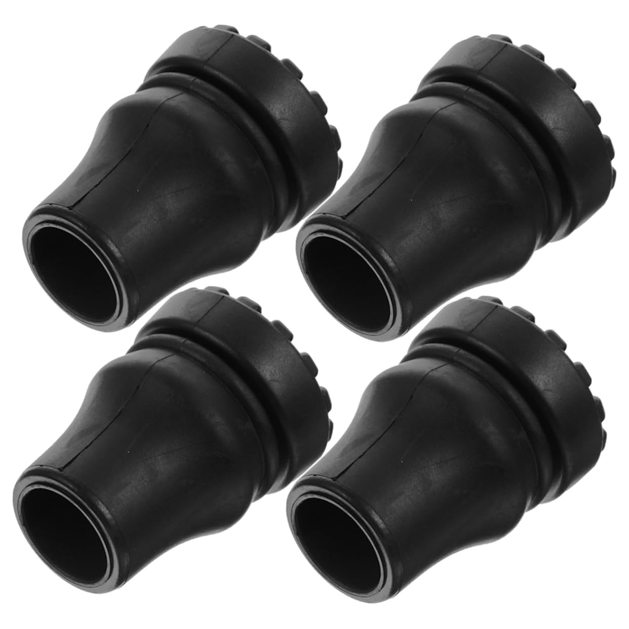 BUTIFULSIC 4pcs Crutch Pads Anti-Skid Crutch Foot Pad Crutch Tips Walking Pole Tips Crutches Accessories Walking Stick Cover Cane Tip Walking Pole Parts Hiking Pole Tips PVC Black