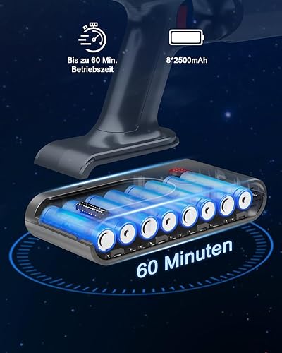 Miniatura 6 de Aspiradora inalámbrica, 550 W, 48 kPa, 60 minutos de tiempo de funcionamiento, aspiradora para el hogar, aspiradora de palo con pantalla