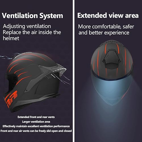 Miniatura 3 de Casco de motocross con Bluetooth para adultos, casco de motocross para adultos, casco modular de cara completa, casco de motocicleta antivaho, casco