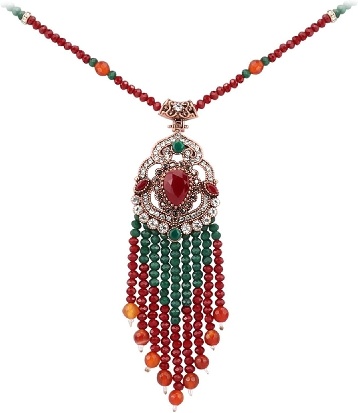 Necklace Bohemia Long Necklace For Women With Stone Suspensions Tassel Pendant Necklace Vintage Jewerly 2021 New,Necklace