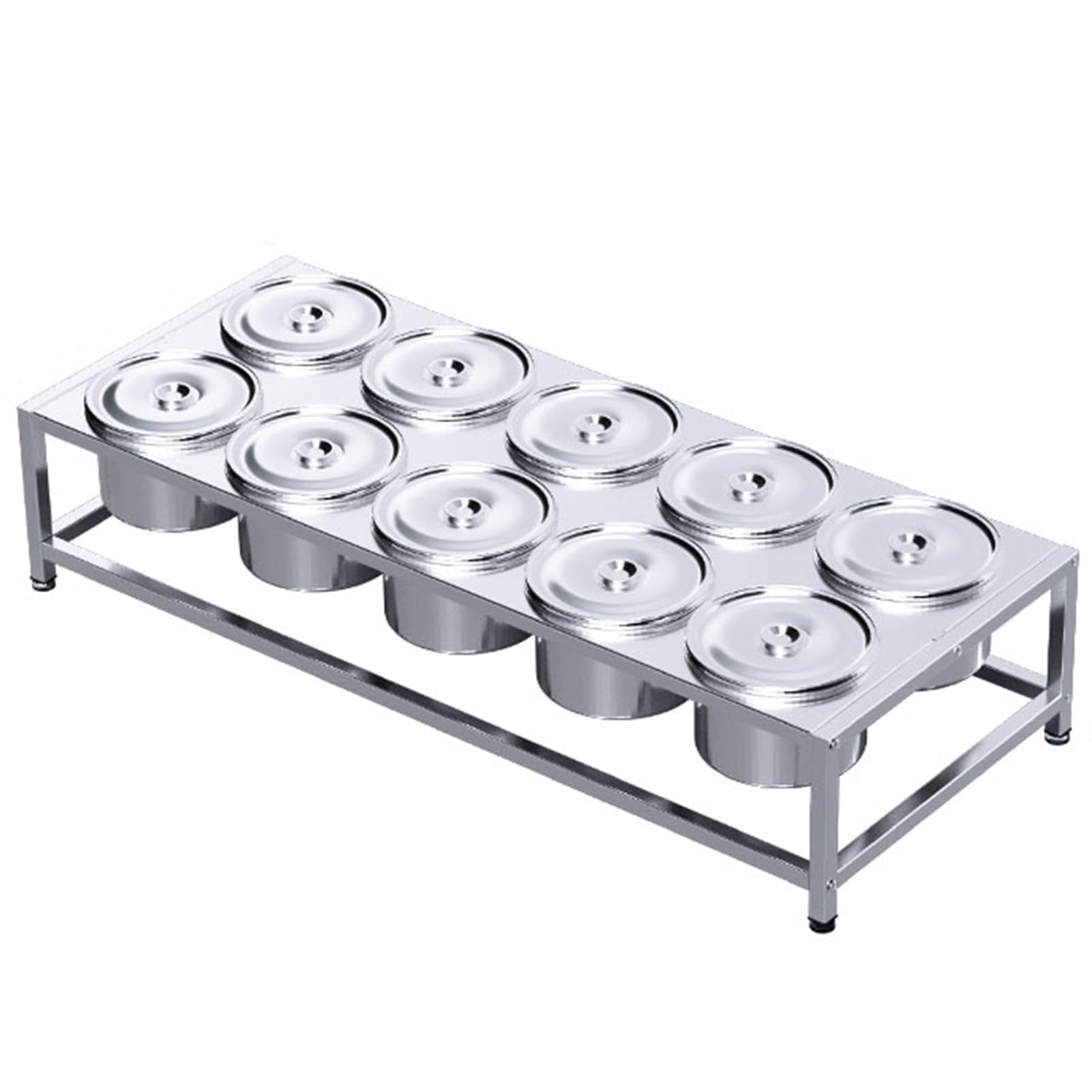 WDSOPK Stainless Steel Spice Racks with Pans and Lids, Commercial Spice Rack Set for Kitchen Buffets, Countertop Dispenser Condiment Racks for Seasoning Sauce Salad Jam Ingredients (78x32x14.5cm)