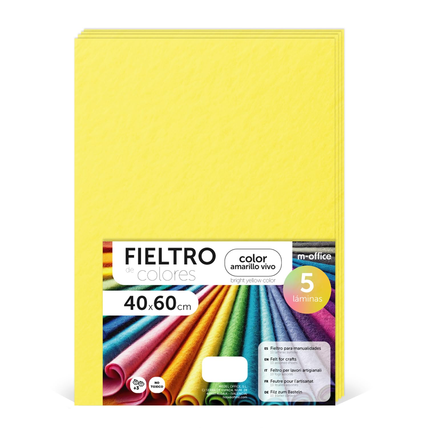 Fieltro para Manualidades, Fieltro de Colores, Suave y Flexible, Material para Costura, Telas Patchwork, Ideal para proyectos DIY, artesanía o decoración, 20x30cm - m-office (rojo, 10 uds) — view 154