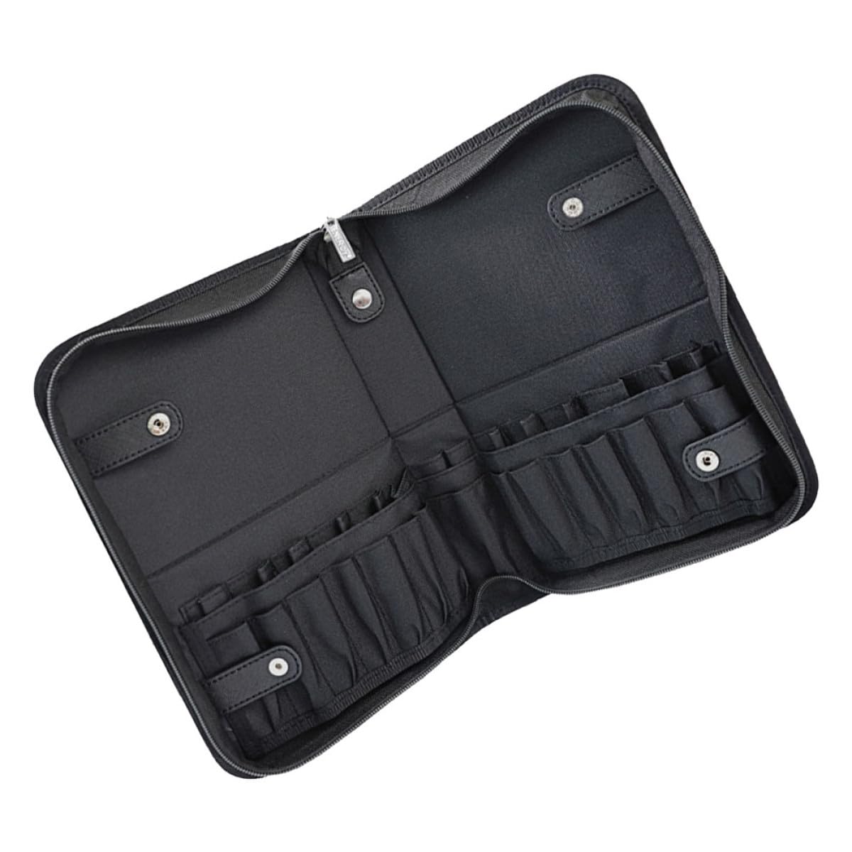 Bolsa organizadora para brochas de maquillaje resistente con compartimentos multifuncionales 8