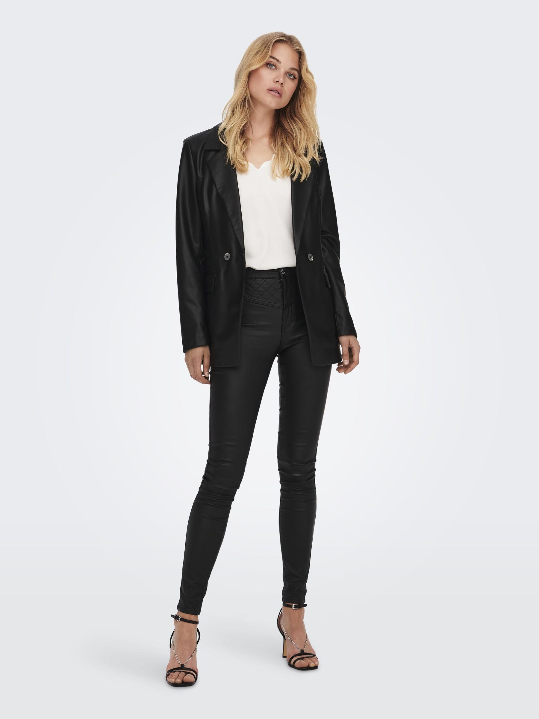 ONLY Onlpapaya Faux Leather Fit Blazer CS Otw Mujer