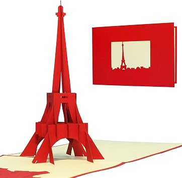 LINPOPUP Pop-Up Card 3D Greeting Card for Fans of International Architecture, Travel Voucher, Romance, Proposal, Love, Birthday, Eiffel Tower Paris, N178