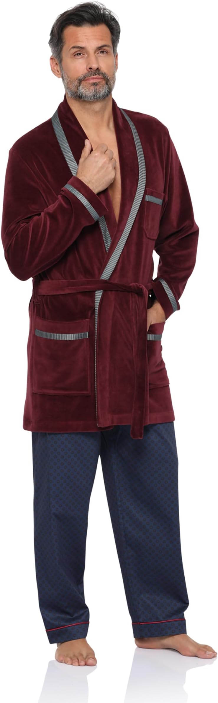 RE-117 Short Dressing Gown - Smoking Jacket