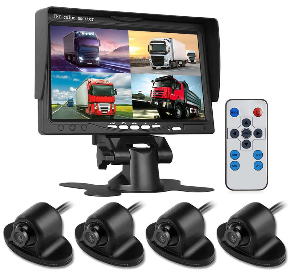 Amazon | 小型防水バックカメラ4台＋7インチ4分割表示モニター