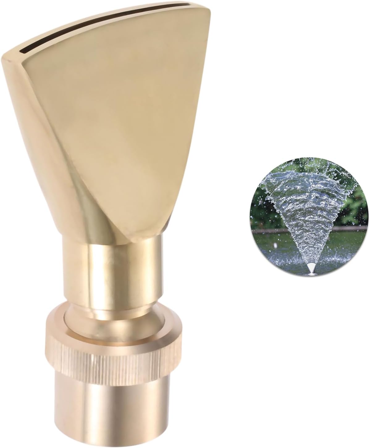 1" Brass DN25 Fan Shaped Fountain Nozzle Flat Duck-Bill Fountain Head Sprinkler Spray Head for Garden Pond, Amusement Park, Museum, Library