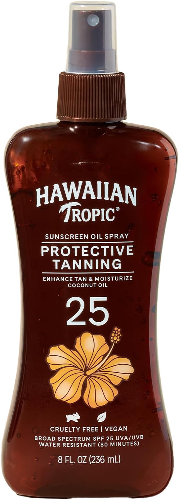 Hawaiian Tropic Tanning Oil Pump Spray, SPF 25, 8 Fl Oz