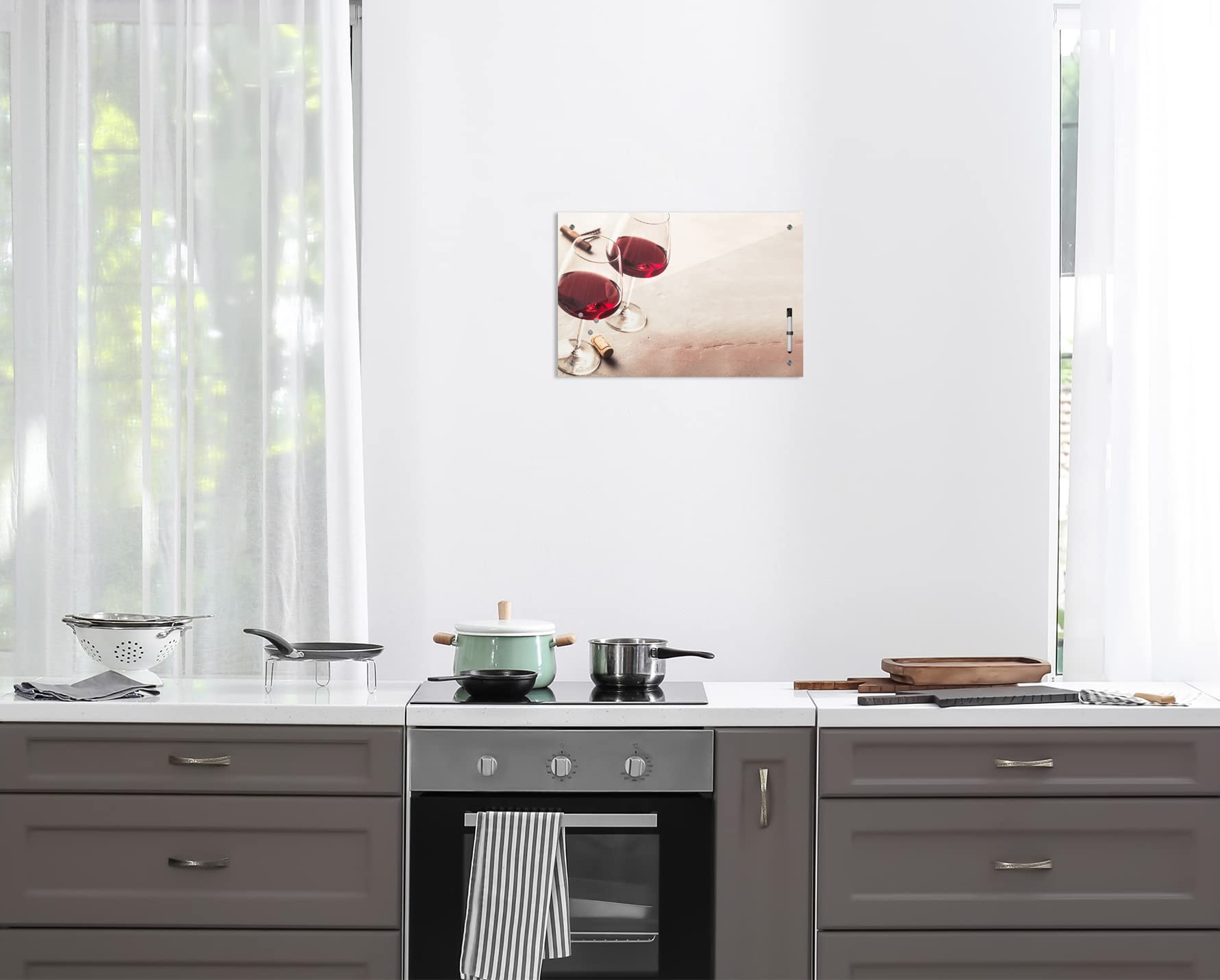 Memoboard 60x40 Cm Mit Blumenmotiv | Abwaschbare Glas-Magnettafel Inkl. Magneten & Stift | Made In Germany