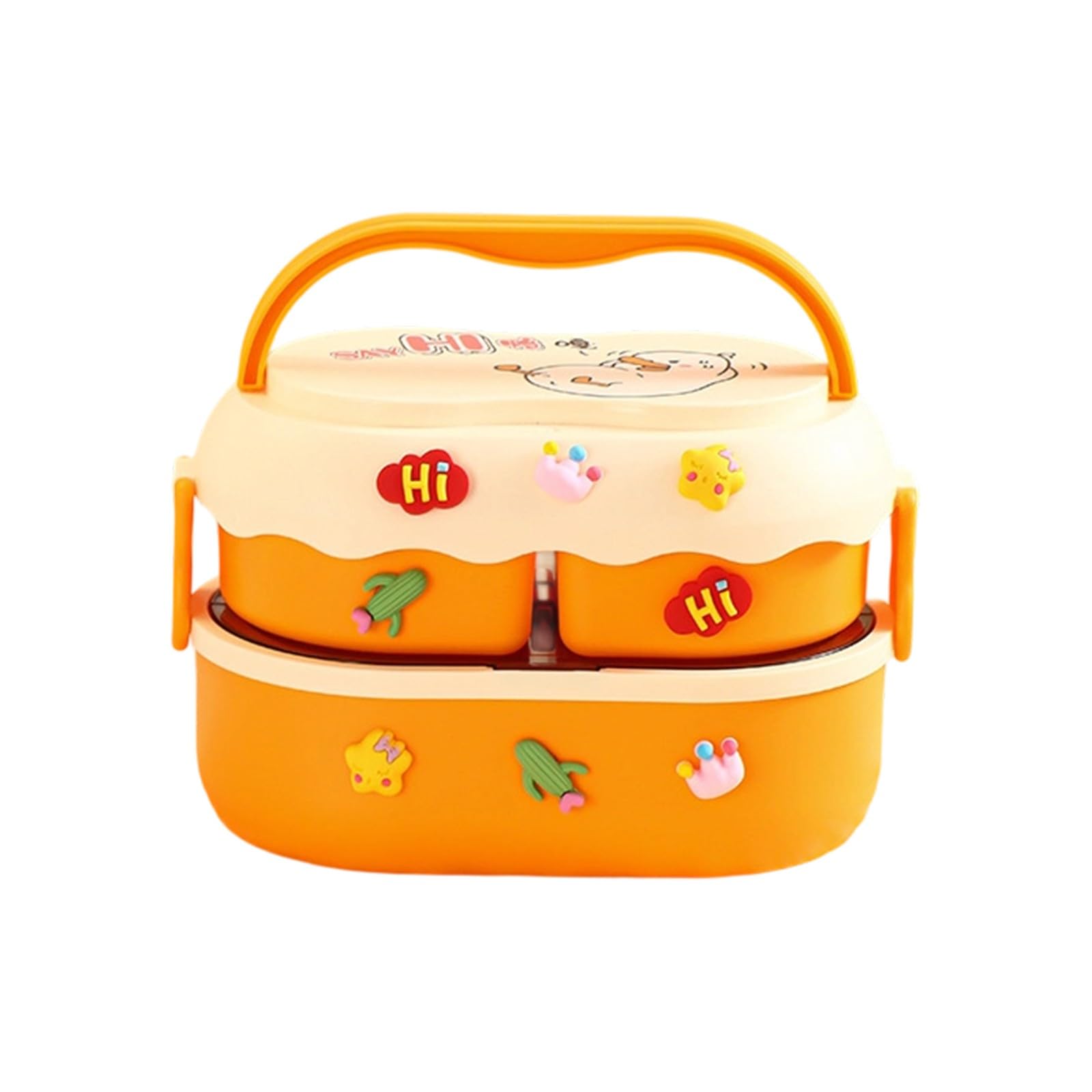 MALSSE 3 2-Compartment Insulated Bentos Box 1600ml Leakproof Dishwasher Safe Thermal Lunch Container for Kids Picnics Double Layer Insulated Lunch Box