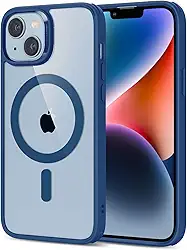 ESR para iPhone 14/13 capa, compatível com MagSafe, proteção de nível militar, resistente ao amarelecimento, parte traseira resistente a arranhões, Azul