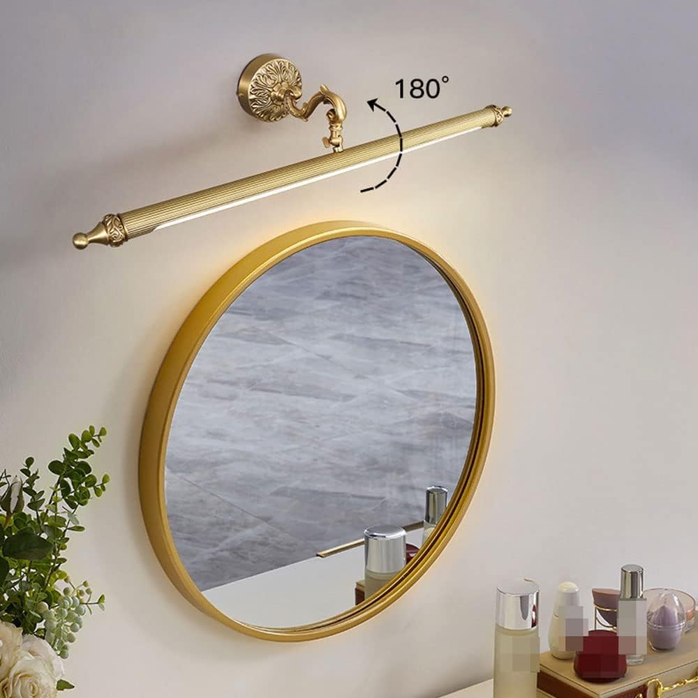 Wall Light Adjustable Mirror Light Brushed Brass LED Vanity Wall Lighting Bathroom Cabinet Waterproof Wall Sconce