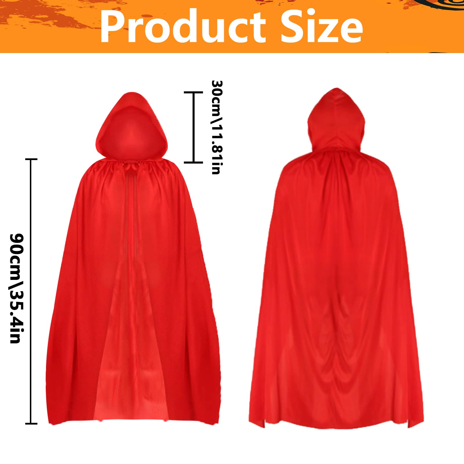 XiangJunly Red Cloak With Hood, Halloween Cape, Long Robe - Image 2