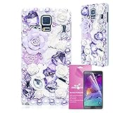 Samsung Galaxy Note 4 Case, EpicGadget(TM) 3D Luxury Handmade Lavender Fairy Tale Design Bling Floral Hard Case Cover for Samsung Galaxy Note 4 SM-N910S SM-N910C with HD Clear Screen Protector (US Seller!!) (Lavender Fairy Tale Case)