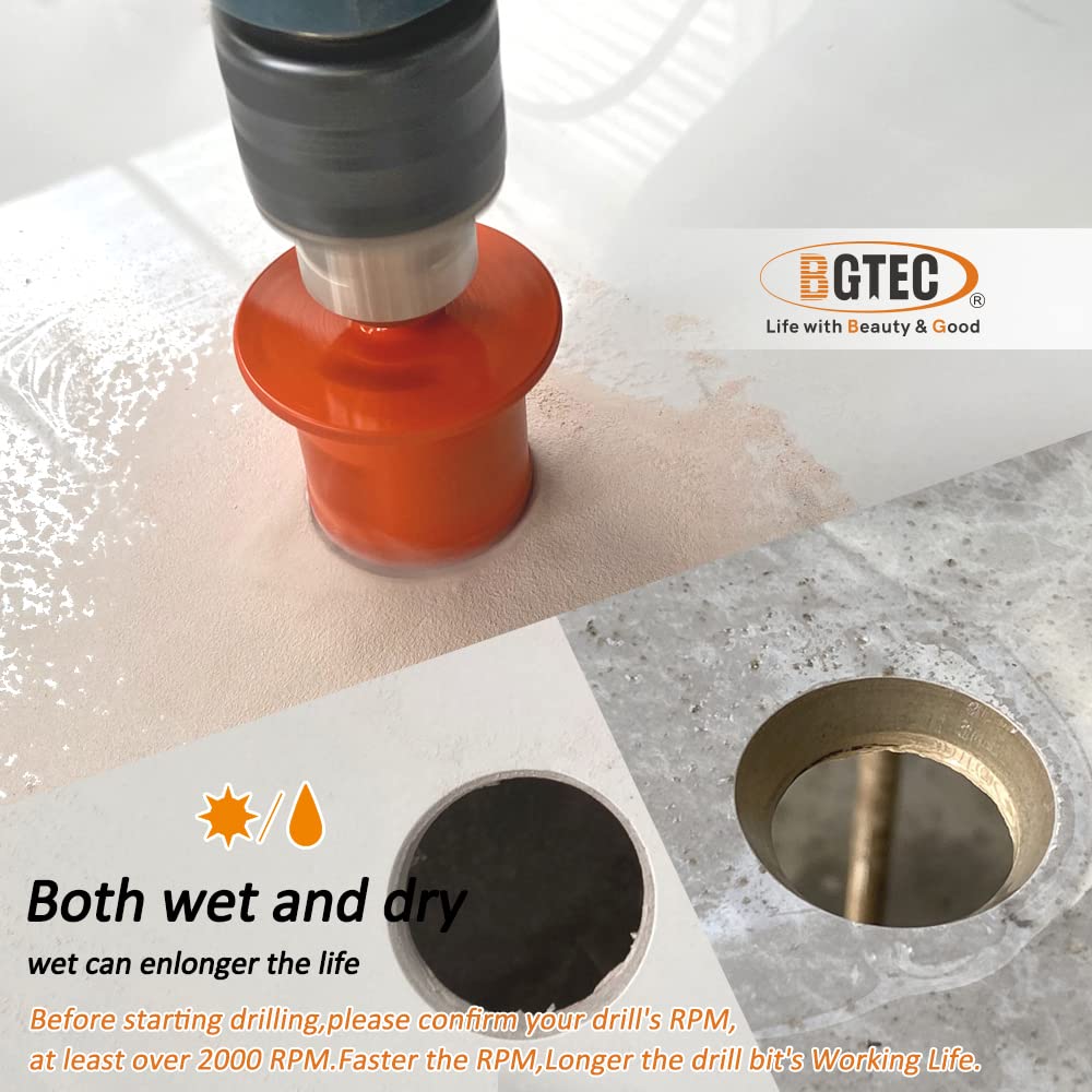 Diamantboor 60 mm, BRSCHNITT 1 st M14 vacuüm gesoldeerde diamant tip boor voor tegel porselein steengoed keramiek marmer graniet boren, geschikt voor haakse slijpers