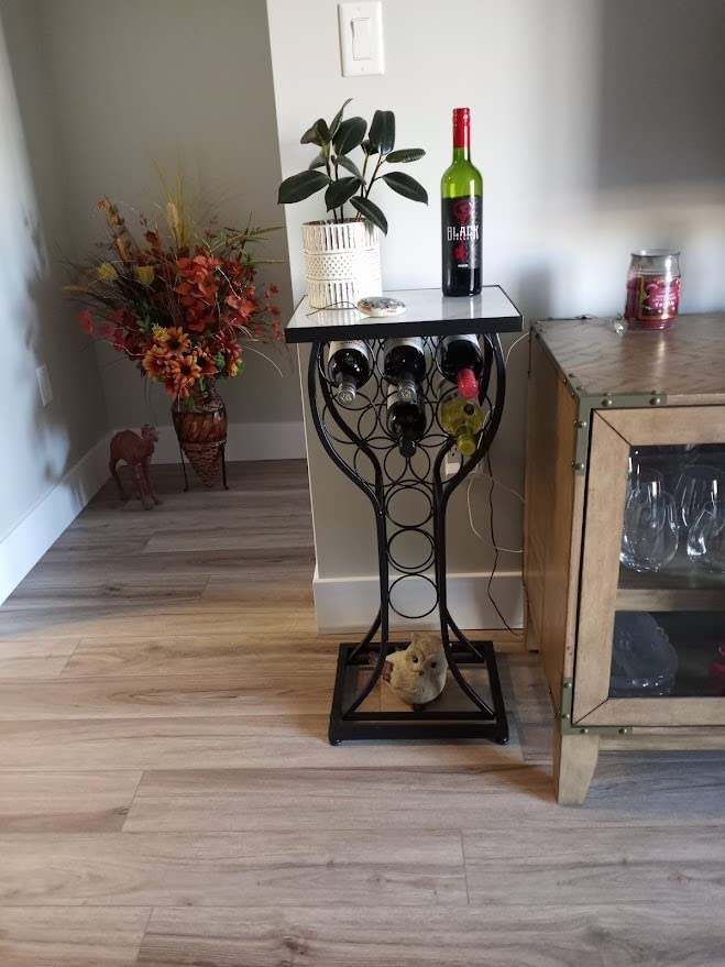 Sorbus Wine Rack Console for Home Bar Mini Wine Stand with Faux White