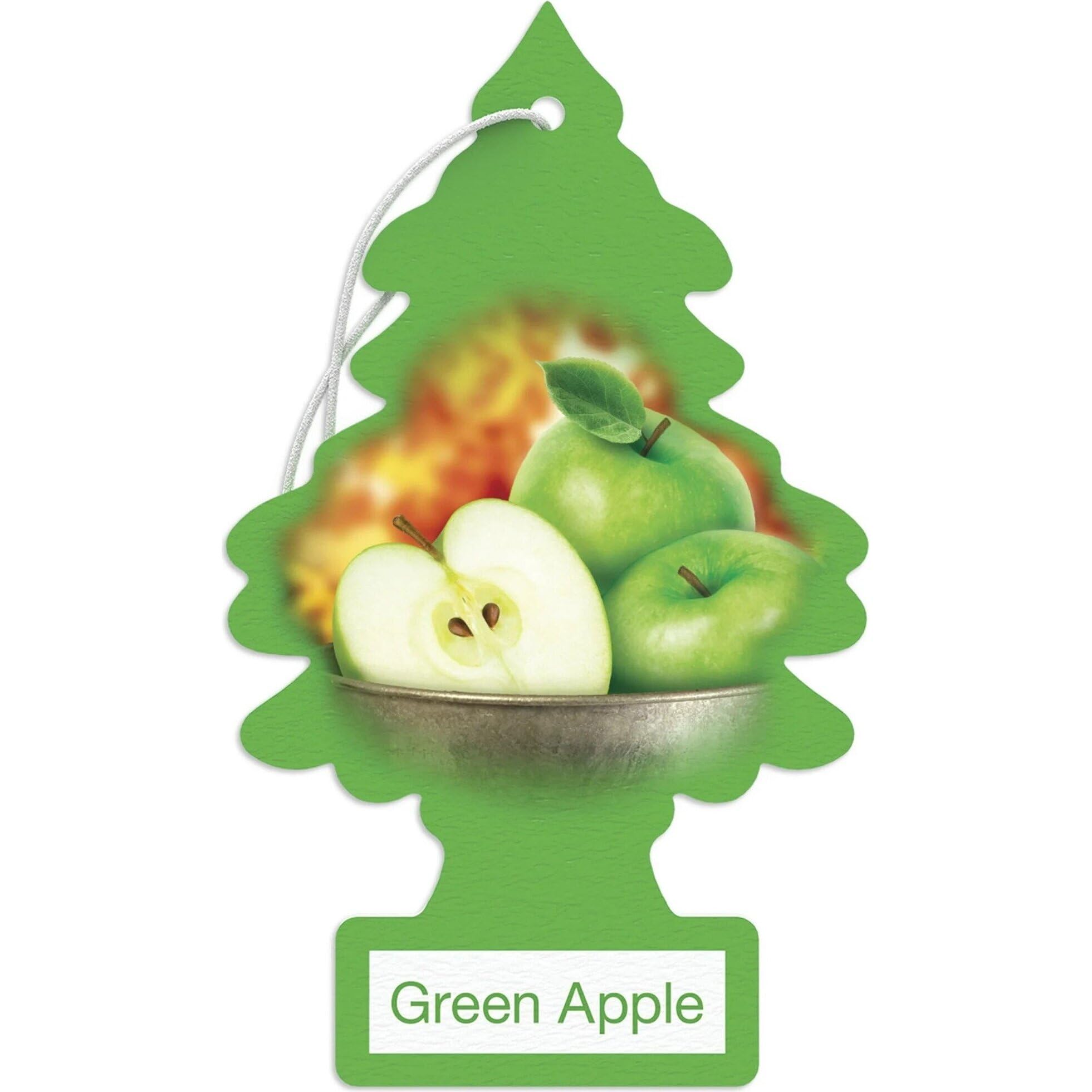 Car Air Freshener | Hanging Paper Tree for Home or Car | Green Apple | 6 Pack