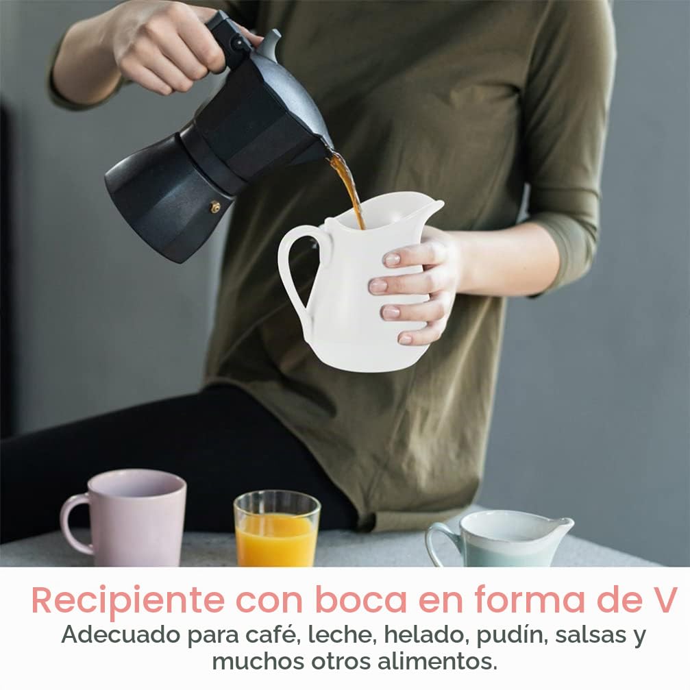 DOITOOL Taza De Leche De Cerámica Taza De Espumador De Leche Jarras De Salsa Dispensador De Jarabe Jarra De Crema De Cerámica Vertedor De Leche De Vaca Salsera Café Fuerte Clásico
