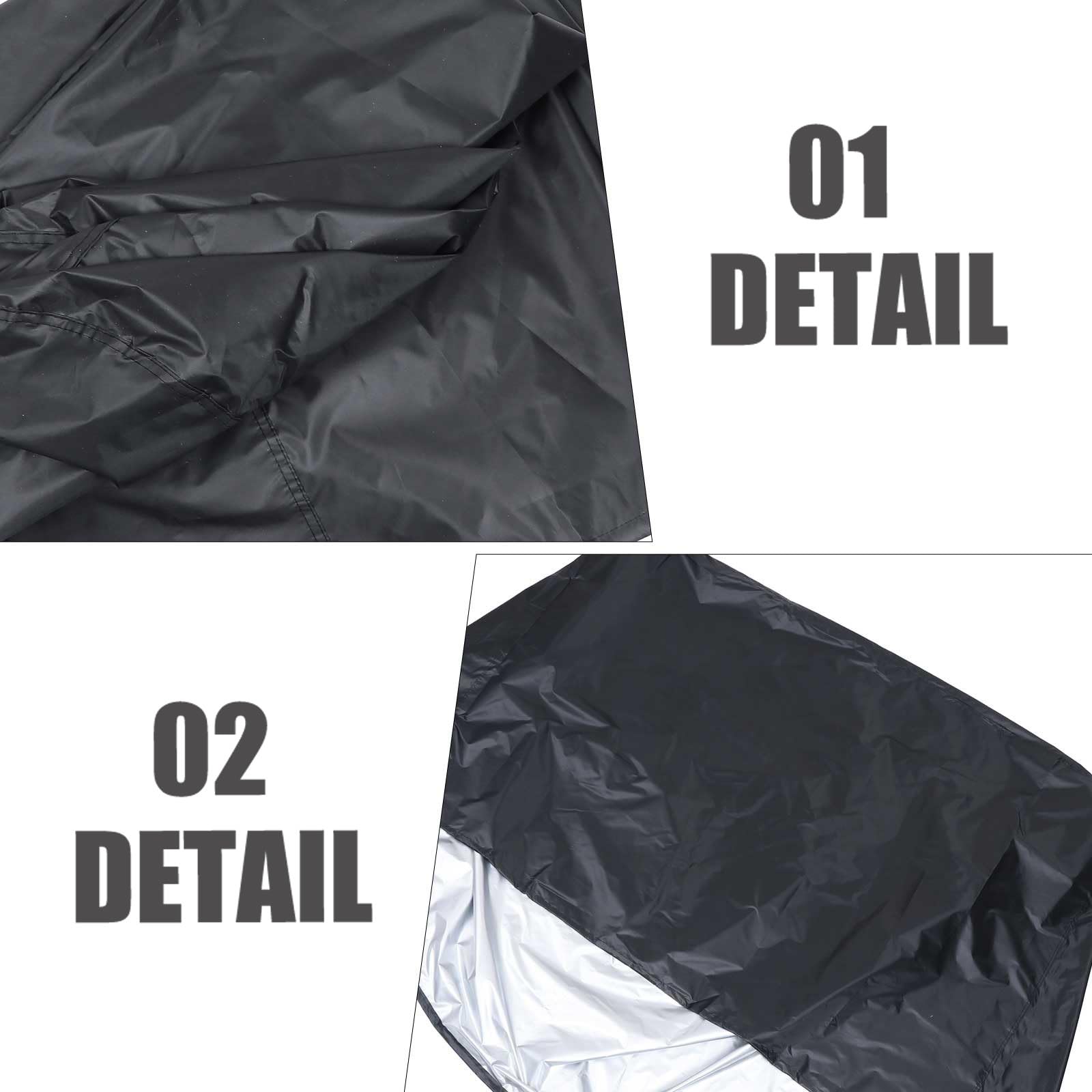 iplusmile Copertura per Barbecue Quadrata in Poliestere Nero Cinghie di Fissaggio per Proteggere Barbecue All'aperto da Acqua, Polvere e Sole