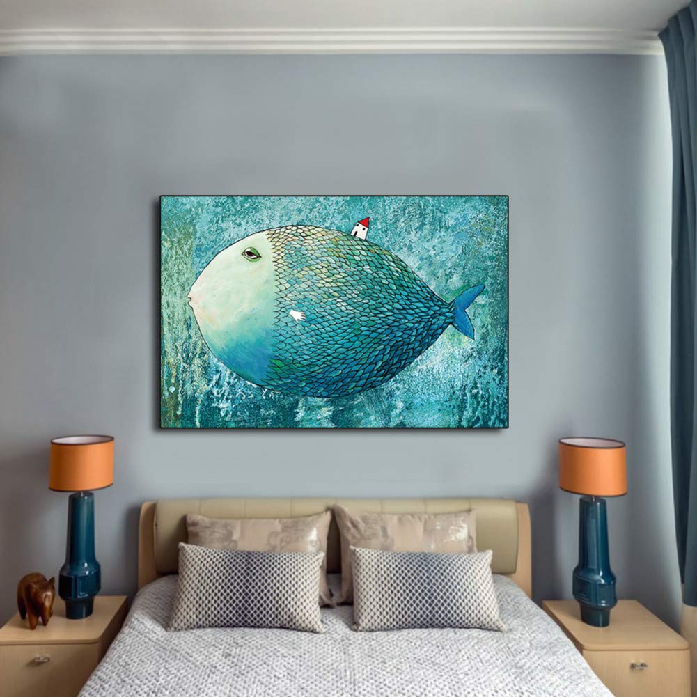 Tableau Sur Toile "Pêcheurs Sur Le Rhin" - Reproduction D'art - Made In Italy - Prêt à Accrocher