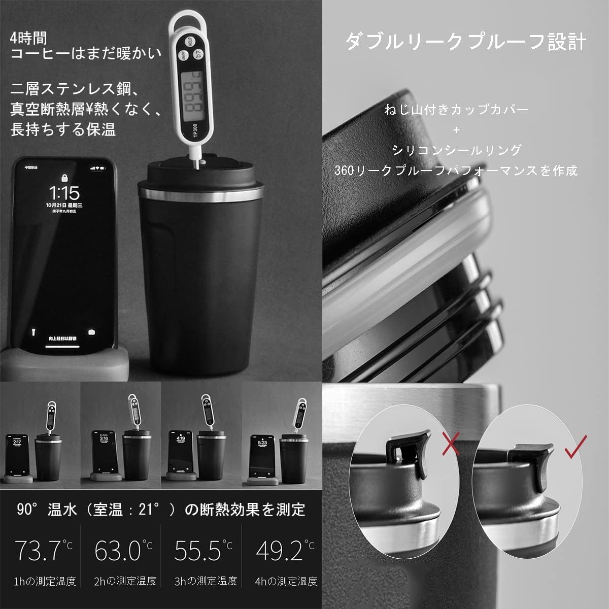 Amazon | Fiegcit ハンドドリップ コーヒー ポット セット、コーヒー 