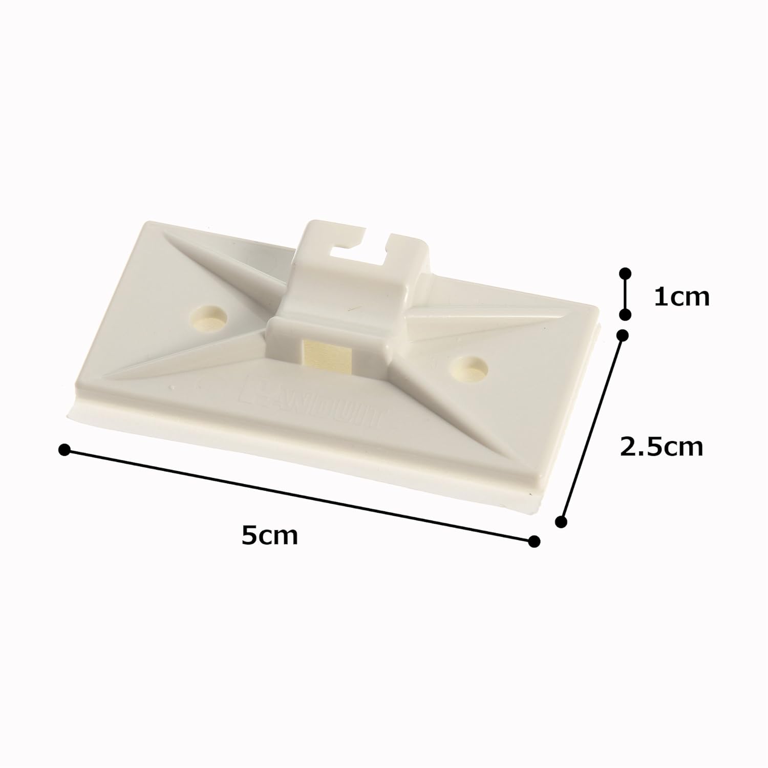 Panduit SMS-A-C Snap-In Cable Tie Mount, Mechanically Applied, Pre-Installed Adhesive, Rubber Mounting Method, White (Pack of 100)