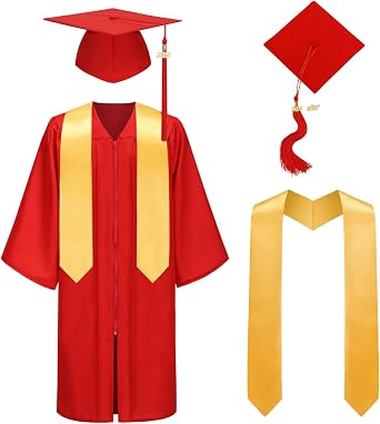Unisex Matte Graduation Cap and Gown 2026 Set with Tasse l for High School and College 9 Colors