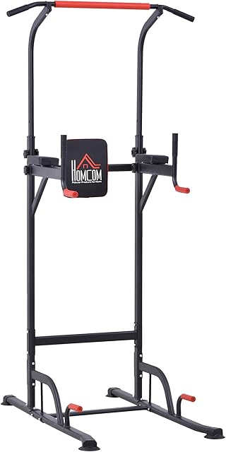 HOMCOM Power Tower Station Pull Up Bar for Home Office Gym Training Workout Equipment