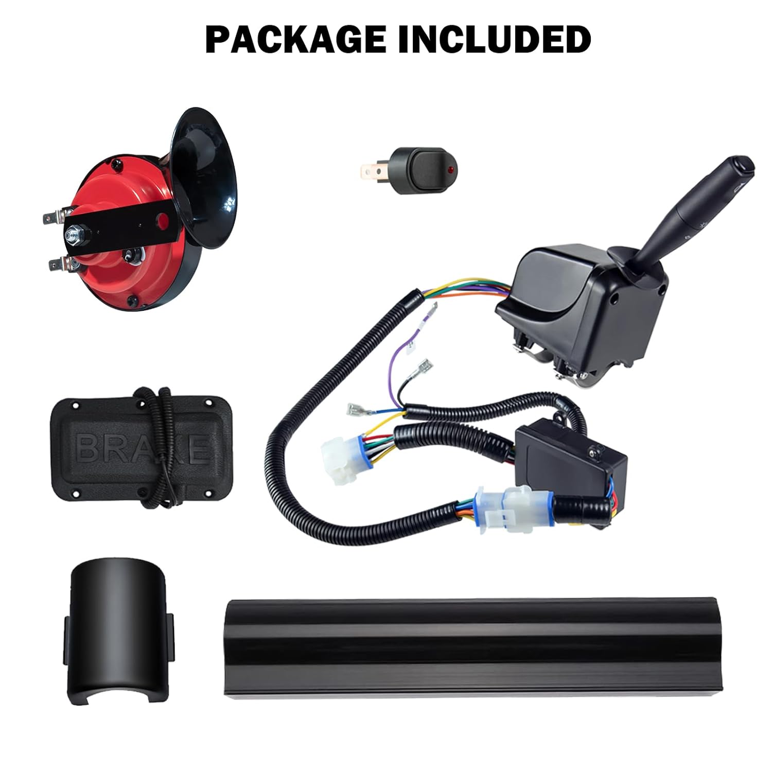 Golf Cart Turn Signal Kit with Horn Brake Light Switch 9-Pin Plug Deluxe Upgrade Wiring Harness - 12V Street Legal Light Kit for Club Car EZGO TXT Yamaha