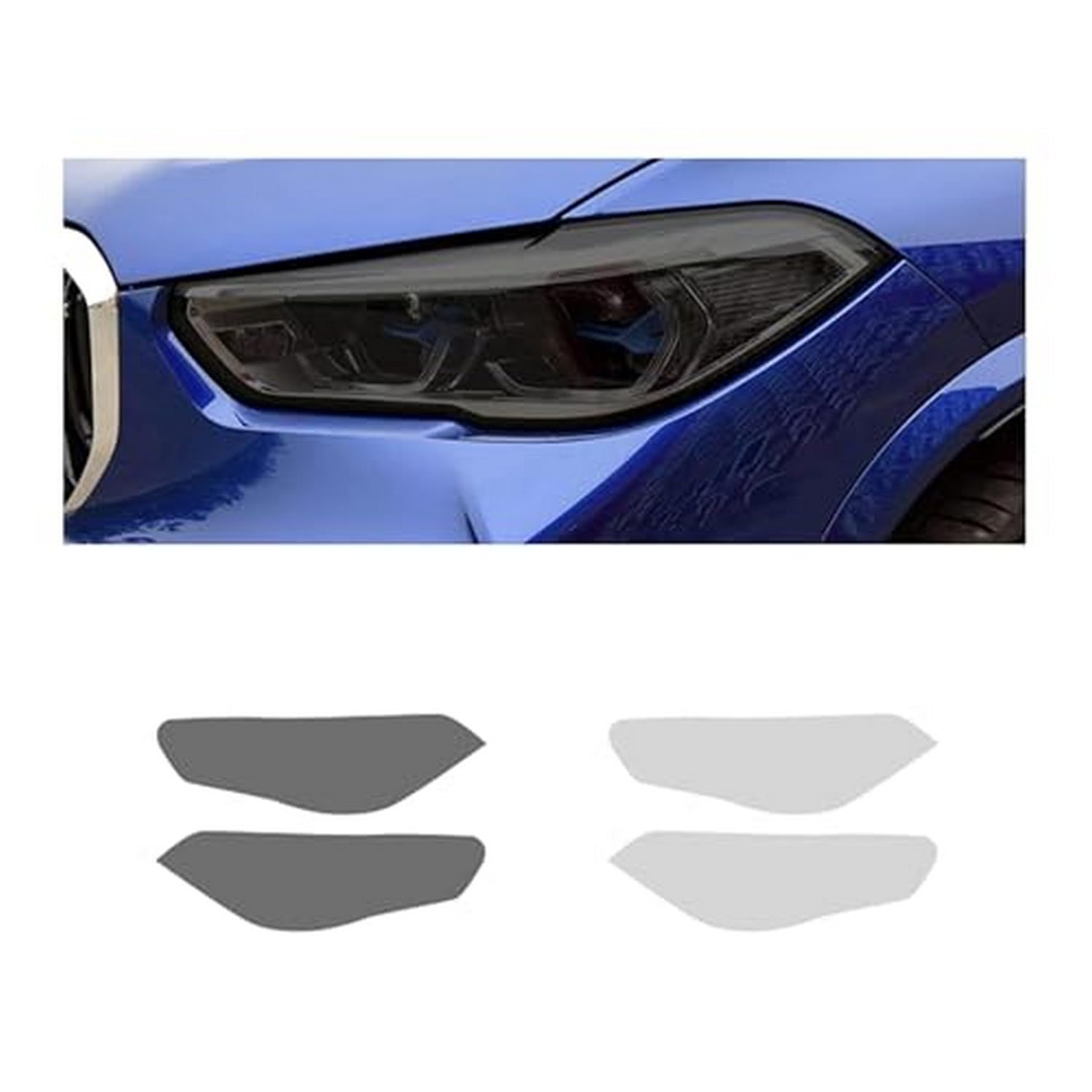 Película TPU negra para faros de BMW X5 2019-2022 en kit de 2 unidades