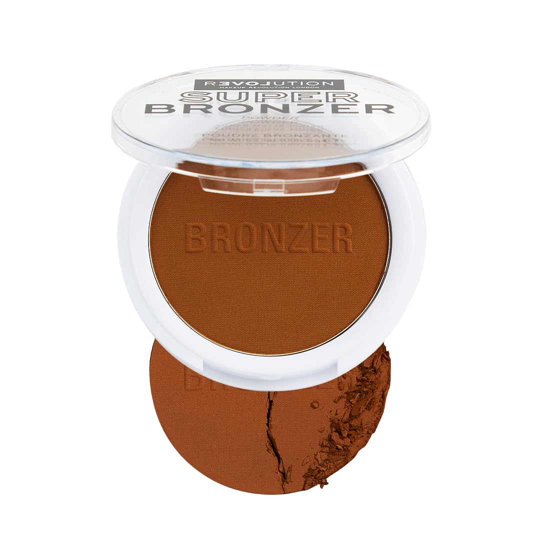 Makeup Revolution Super Bronzer, Gobi Brown – Ultra-Matte Bronzer for Face & Body, Long-Lasting, Buildable Formula
