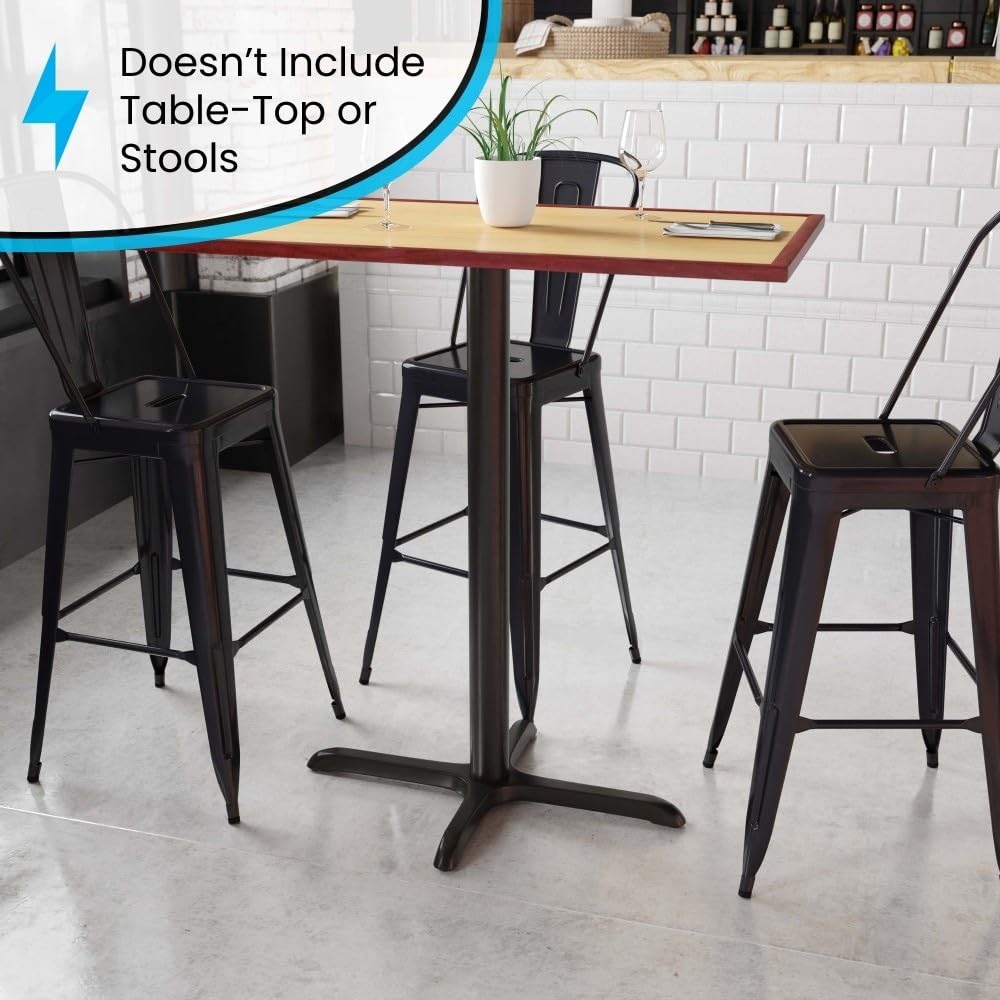 Holland Bar Stool Co. 214-22 Footring Table Base, Black Wrinkle