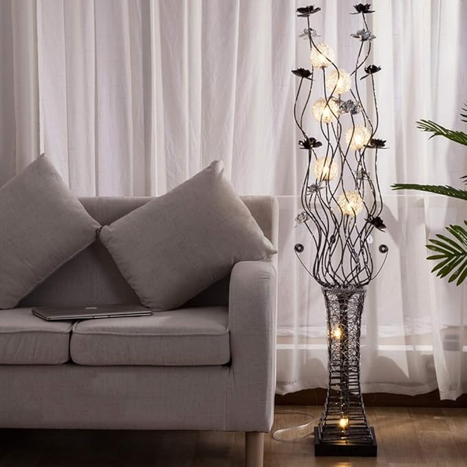 JBKNAN LED Vase Decoration Crystal + Aluminum Alloy Floor Lamp, Creative Personality Living Room, With Foot Switch photo 2