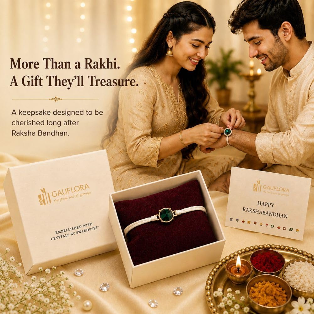 Swarovski Crystal Rakhi - Raksha Bandhan Gift -6 Swarovski Crystal Rakhi - Raksha Bandhan Gift -6