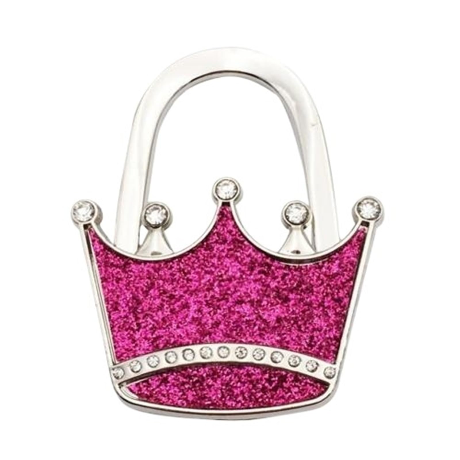 GHHZML Handbag Hooks for Tables Bag Hook Shiny Folding Zinc Alloy Rhinestone Crown Star Table Edge Handbag Hanger for Home Keychain Cute Pendant(Color01)