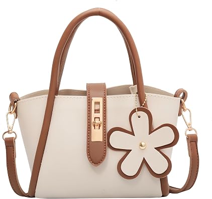 Womens Flowers Handbags and Crossbody Bags,Female Purses Leisure Portable Bucket Bags Tote Bags Satchel Bags Khaki