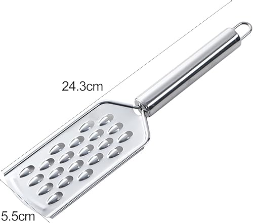Miniatura 6 de Rallador de queso vegetal, rallador de limón de metal duradero a prueba de óxido con asa, rallador plano de mano para queso, chocolate, especias,