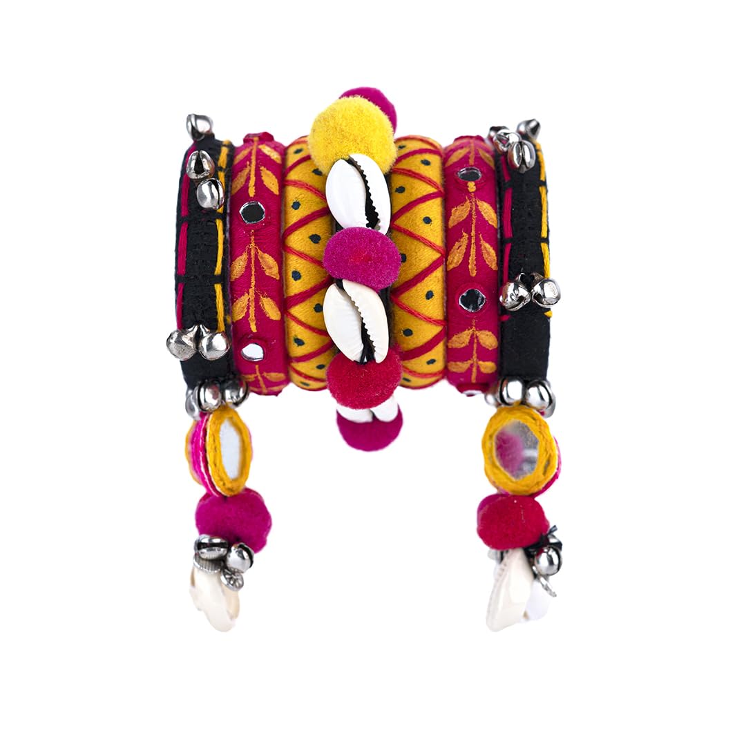 Taasha Craft Kids Ragini Navratri hanging and shell bangles Set for Young Girls Size 12 Set of (7 Bangles) (B0D9BT4L54) Amazon Price History, Amazon Price Tracker