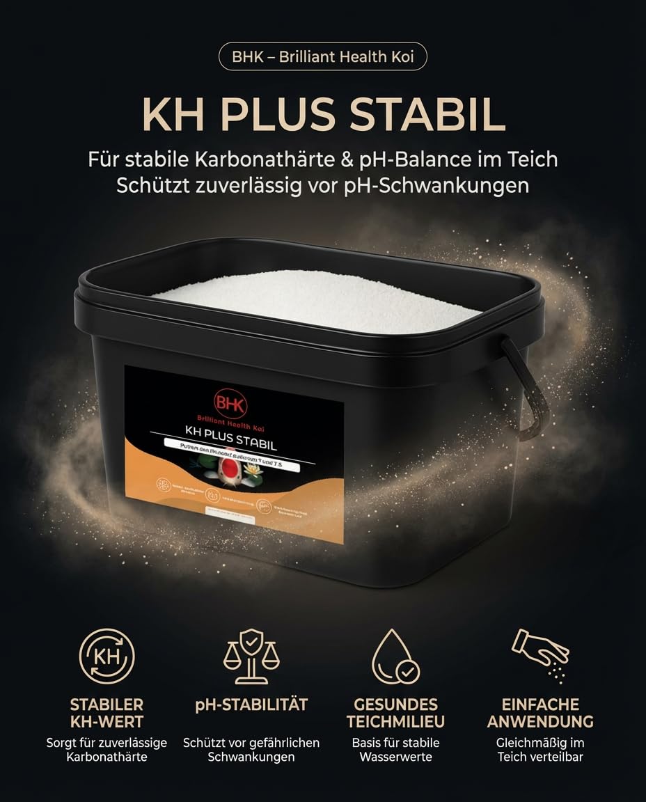 BHK – KH Plus Stabil Teichpflege – Stabilisiert Karbonathärte & pH-Wert im Teich – Gegen Säuresturz – Für Koi-, Garten- & Fischteich – 5 kg