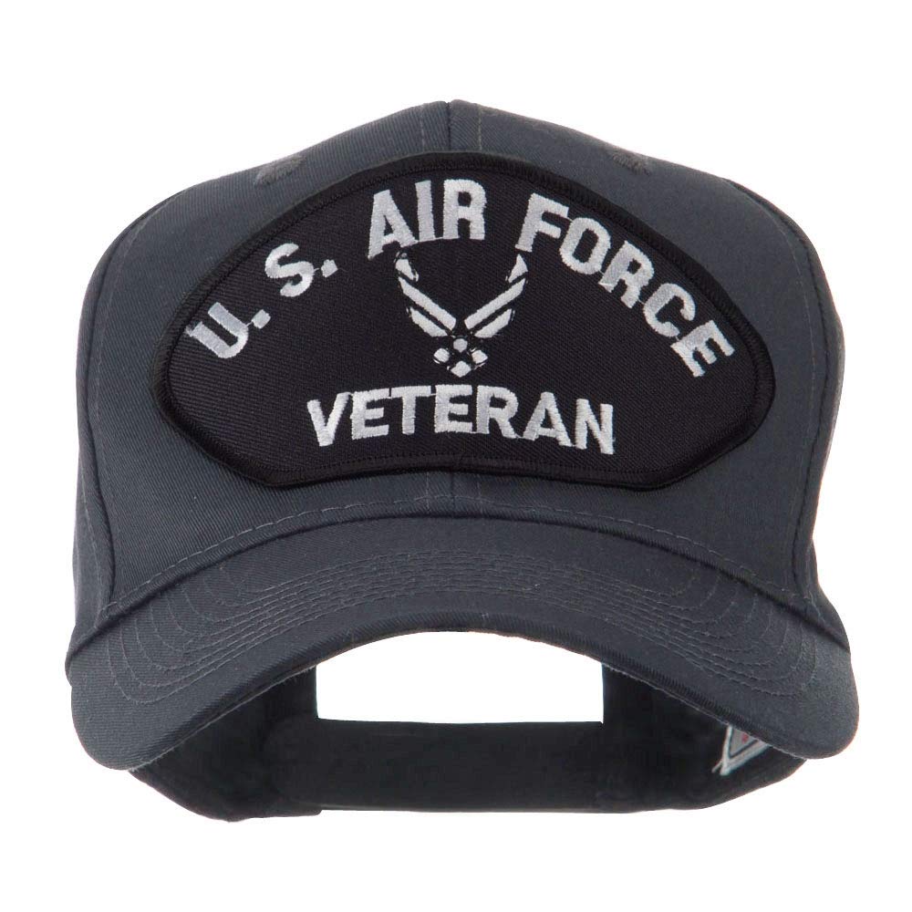 e4Hats.com Veteran Military Large Patch Cap - White Air Charcoal OSFM