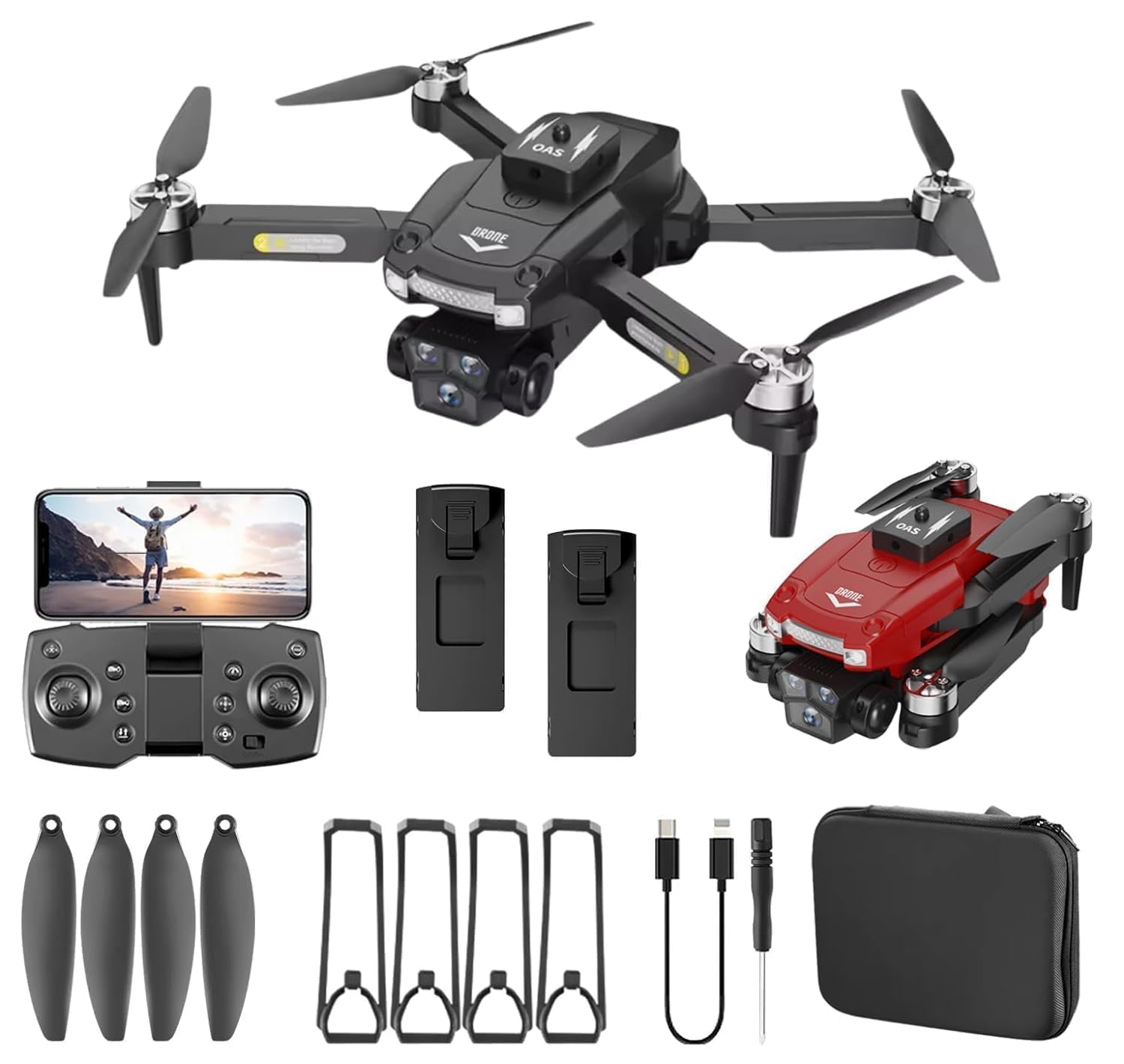 WEADFAX Ziria-Drone-With-Camera-Flash-Lights-For-Adults-4K-1080P-HD-Drones-Toys-GPS-Auto-Return-One-Touch-Take-Off-And-Landing
