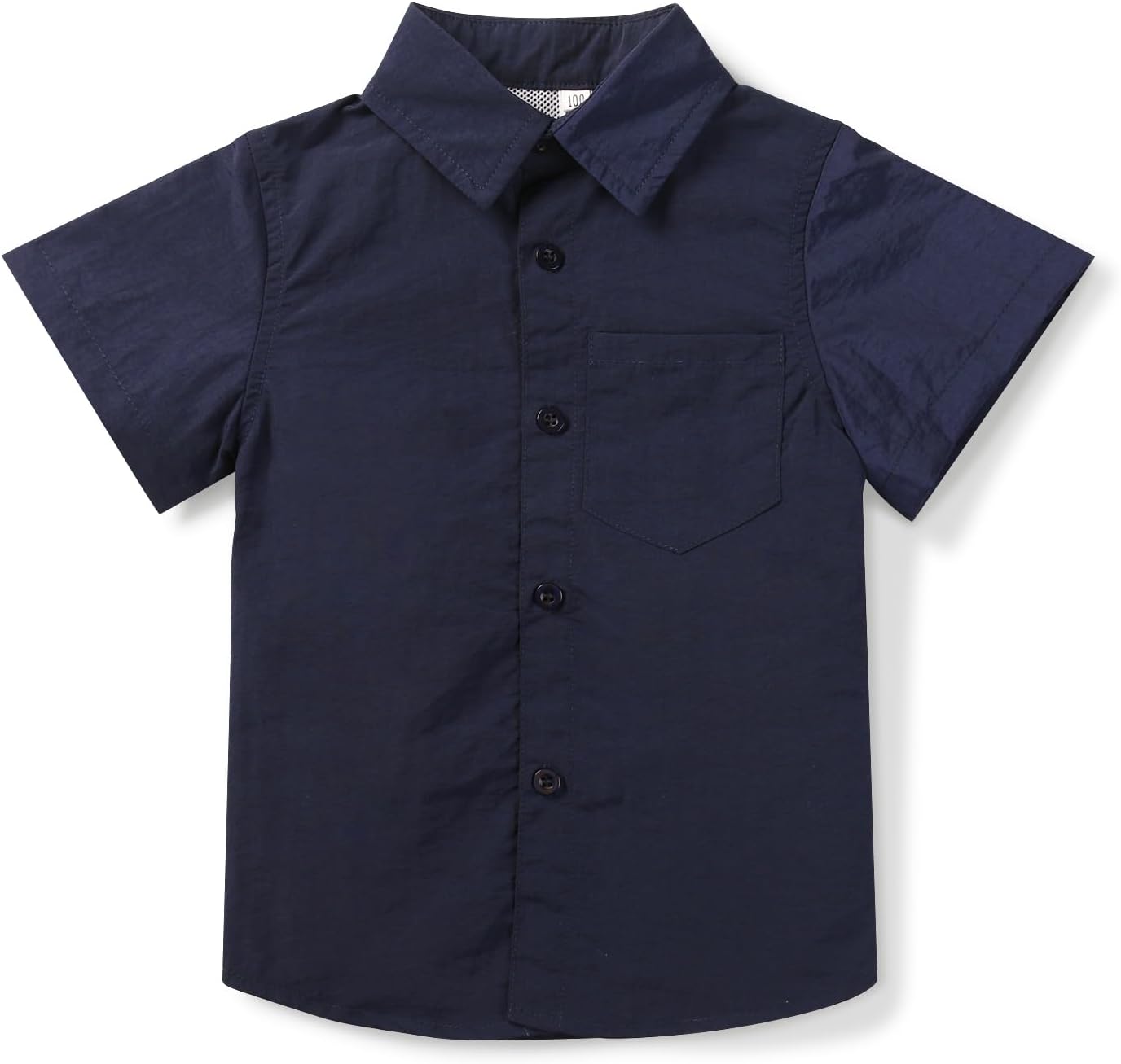 Boys Button Down Shirts Shorts Sleeve Quick Dry Solid Nylon Lightweight