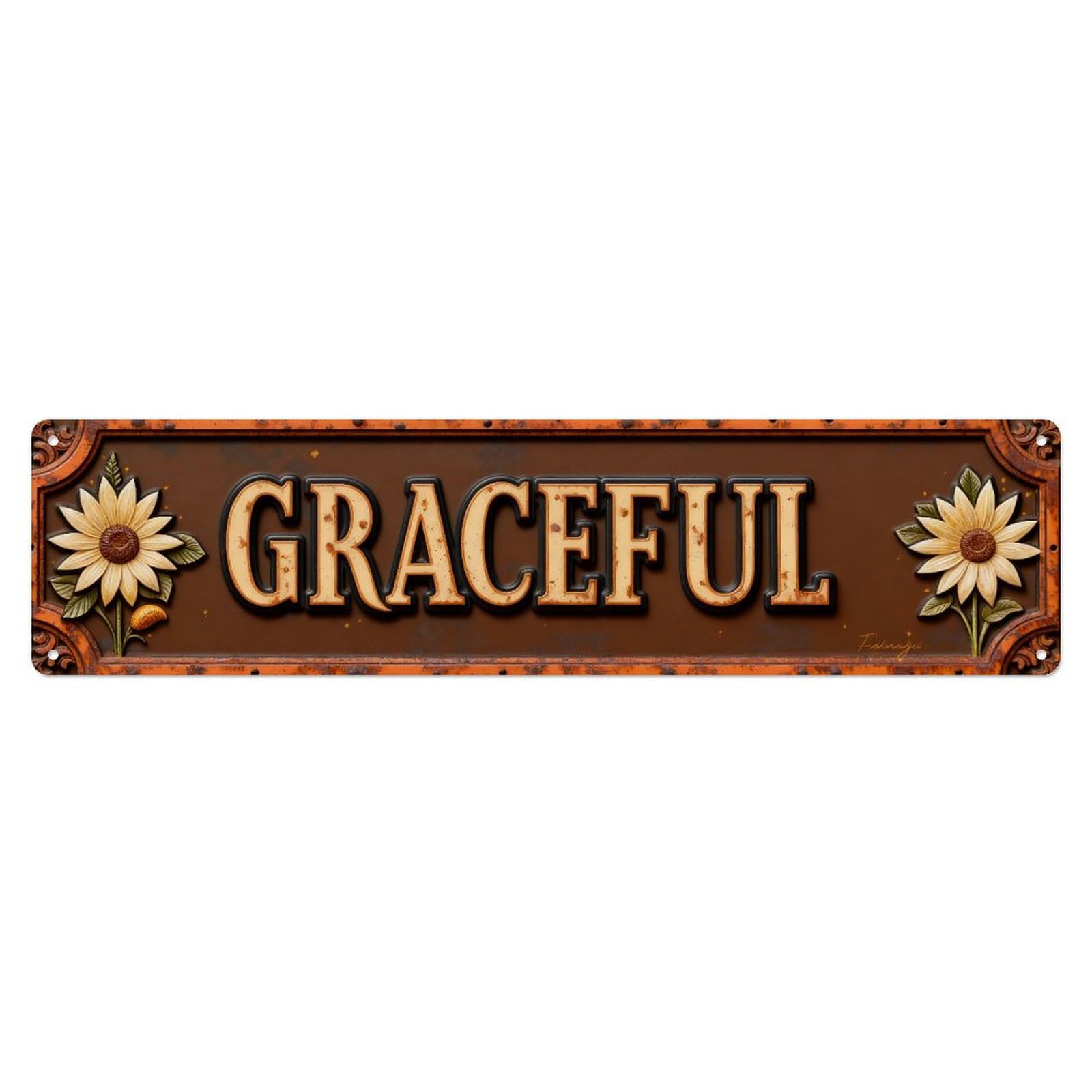 Graceful Sunflower Vintage Sign Design Metal Tin Sign Plaque