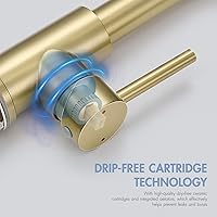 Vista 19 de AIMADI Matte Black Kitchen Faucet,Black and Gold Kitchen Faucet with Pull Down Sprayer Commercial Single Handle Spring Sink Faucets Suitable for