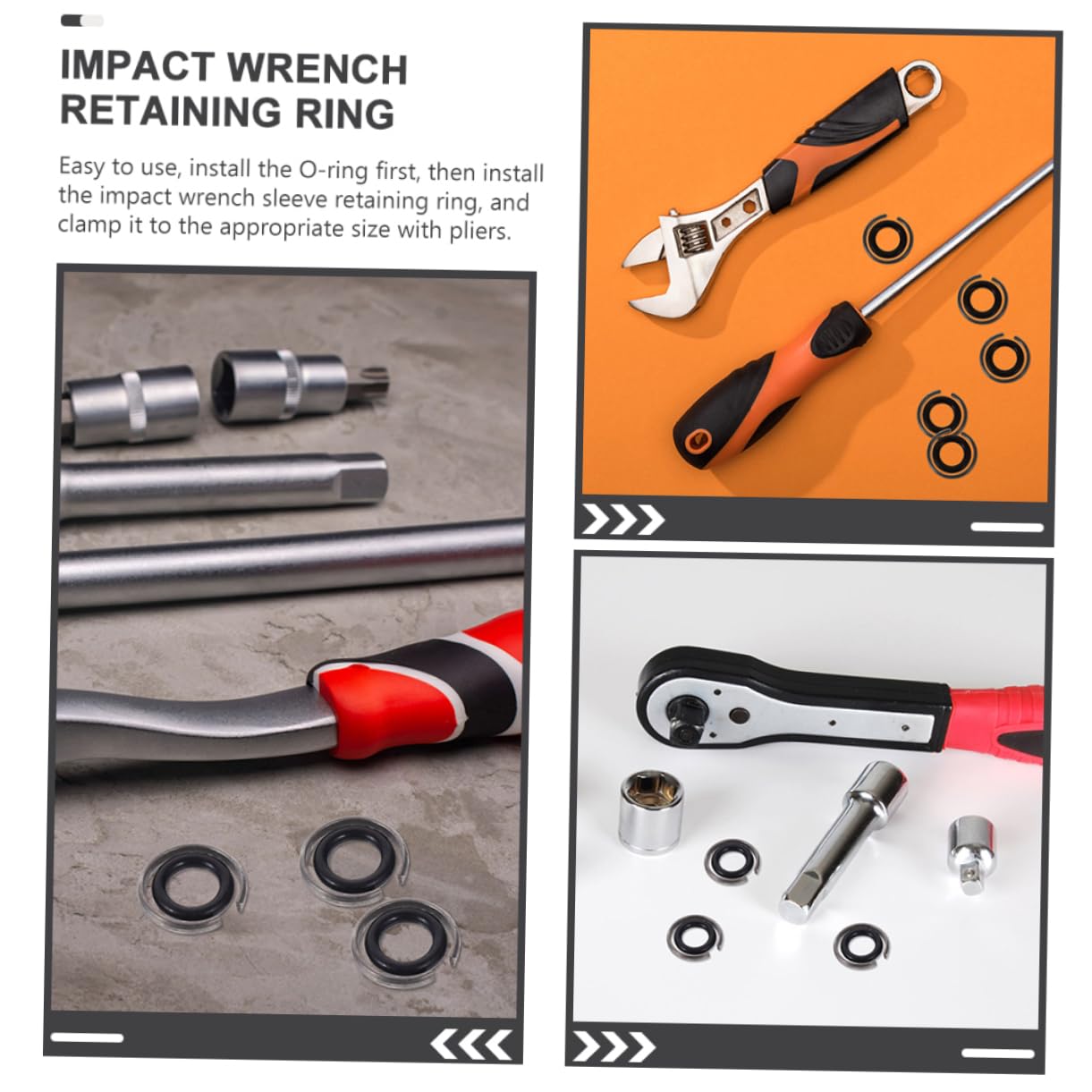 FUNOMOCYA 8-piece Impact Wrench Retaining Ring Set Socket Wrench Retainer Ring Clips for Electric Impact