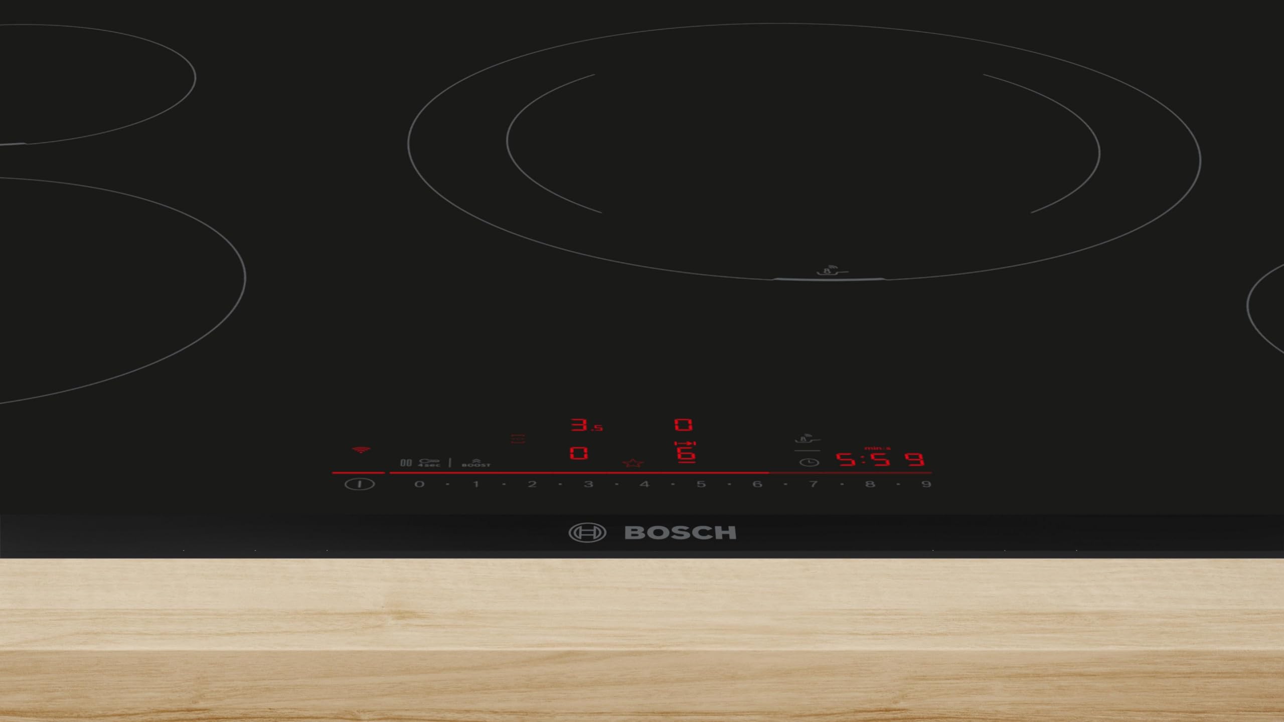 Bosch - Placa de Inducción, 80 cm, Serie 6, 4 Zonas de Cocción, PerfectFry Plus, Home Connect, Negro, PIE875HC1E