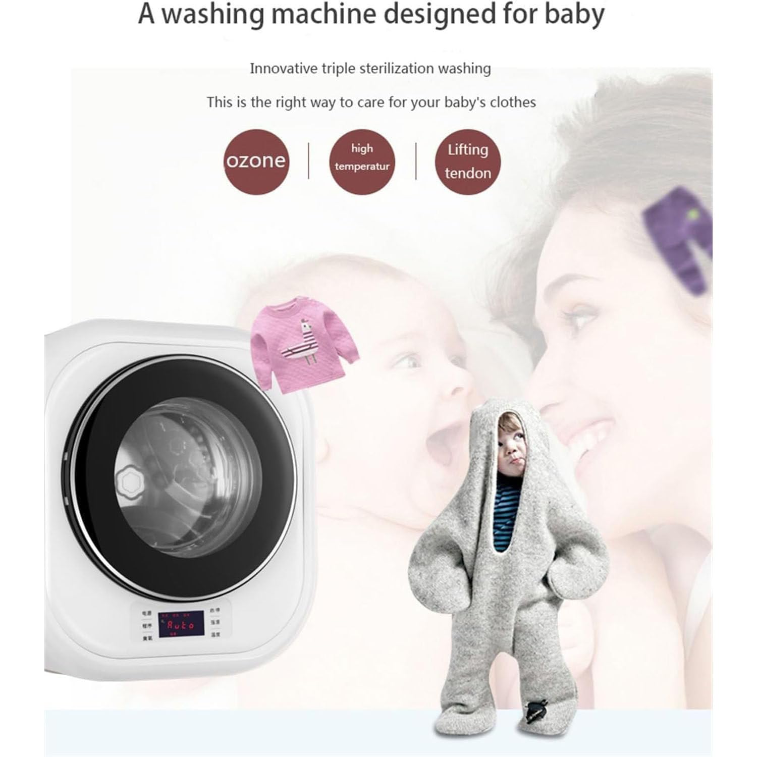 Pralka do bielizny, 3 kg w pełni automatyczna mini pralka do skarpet, przenośna pralka, ścienna kompaktowa pralka elektryczna z suszarką wirową