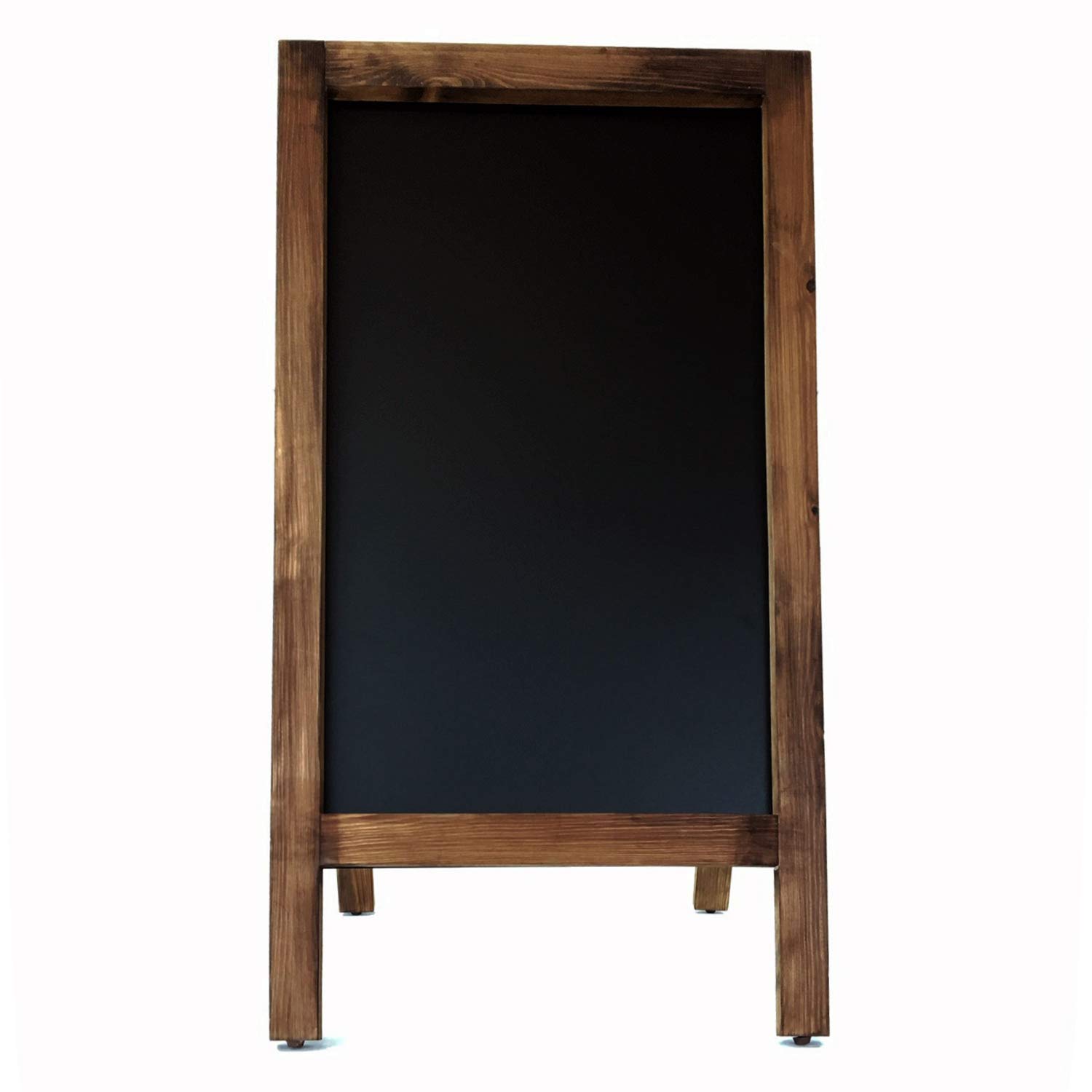 Pizarra Caballete Marco Madera 90x50 cm Doble Cara Negra Tizas Rotuladores Efecto Tiza NOGAL