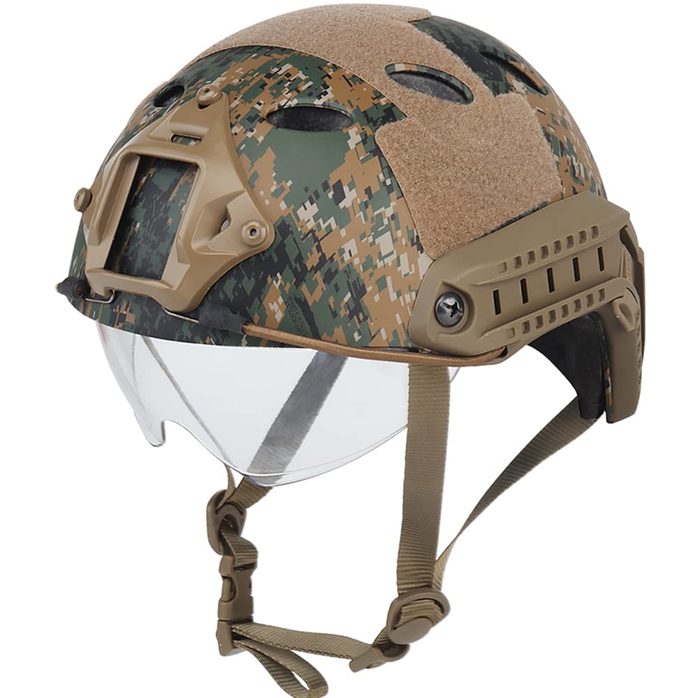Casque Fast avec lunettes de protection intégrées type PJ pour airsoft et paintball - 8